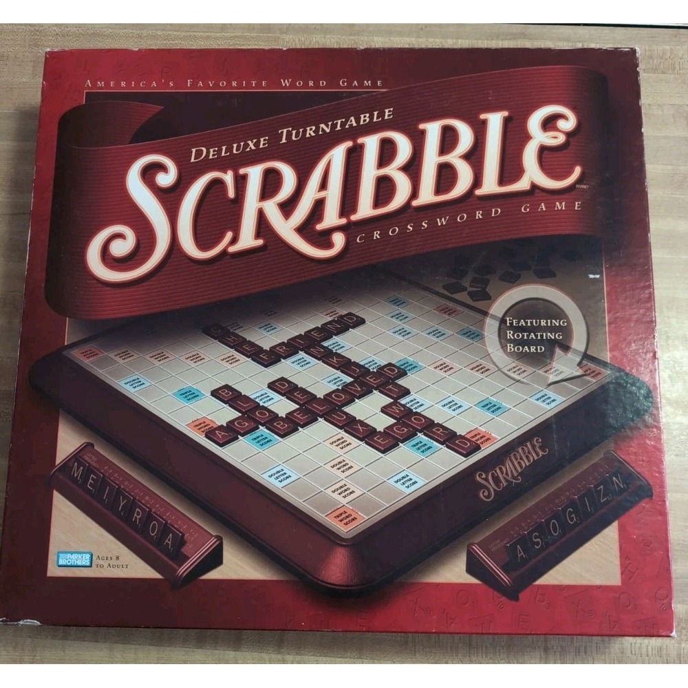 2001 Deluxe Turntable Scrabble Word Game COMPLETE Parker Brothers 04034